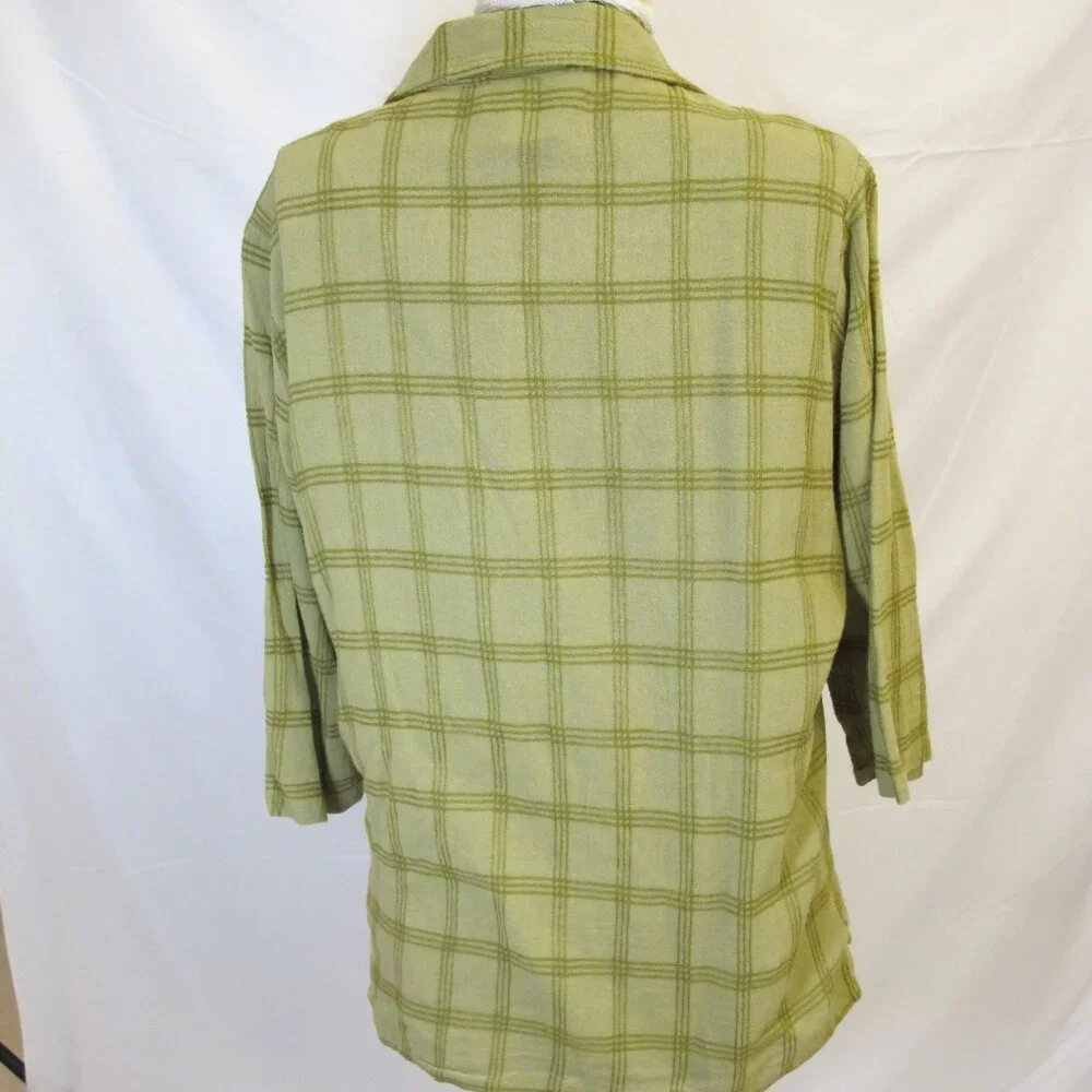 St. Germain olive green windowpane matched set – top and blouse  XL/PXL